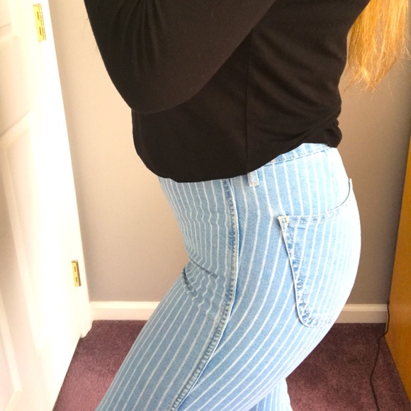 Blue and White Stripe High Waist Jeans from H&M - Picture 3 of 3